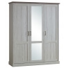 Armoire contemporaine 3 portes chêne clair/marron Solange