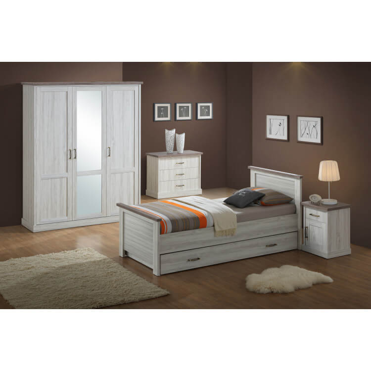 Chambre enfant complète contemporaine chêne clair/marron Solange