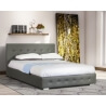 Lit adulte design en PU gris Victor