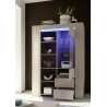 Vitrine contemporaine chêne beige avec éclairage Melanie