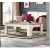 Table basse rectangulaire contemporaine chêne blanchy/chêne brun Zola