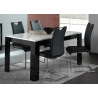 Table de salle à manger design laquée blanc/noir Savana