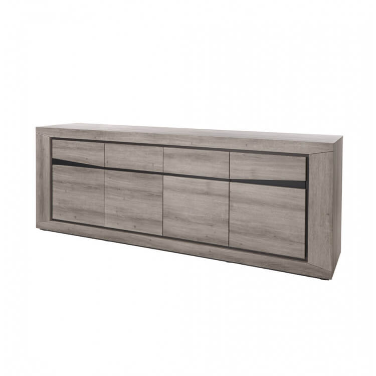 Buffet/bahut contemporain 245 cm coloris chêne mara/graphite Stefen