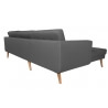 Canapé d'angle fixe design en PU anthracite Koreva