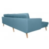 Canapé d'angle fixe design en PU bleu Koreva