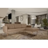 Canapé d'angle fixe design en tissu brun Koreva