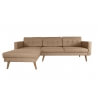 Canapé d'angle fixe design en tissu brun Koreva