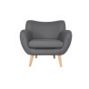 Fauteuil fixe design en PU gris Axelle