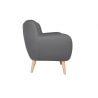 Fauteuil fixe design en PU gris Axelle