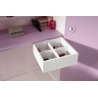 Lit enfant surelevé contemporain blanc/lilas Elisa