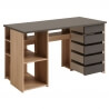Bureau contemporain coloris chêne/gris Elfie