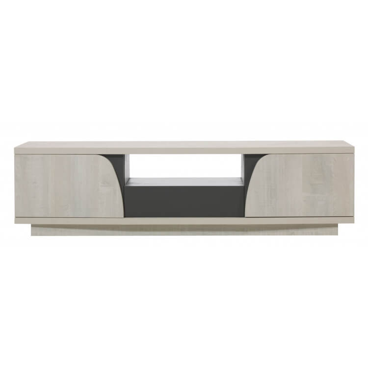 Meuble TV design chêne clair/graphite Katie