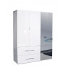 Armoire adulte design 3 portes coloris blanc brillant Jennifer