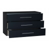 Commode design 3 tiroirs coloris noir brillant Ivona