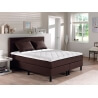 Ensemble literie boxspring fixe contemporain en tissu marron foncé Bernie
