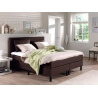 Ensemble literie boxspring fixe contemporain en tissu marron foncé Bernie
