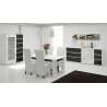 Vitrine design laquée blanc/noir Cassandra