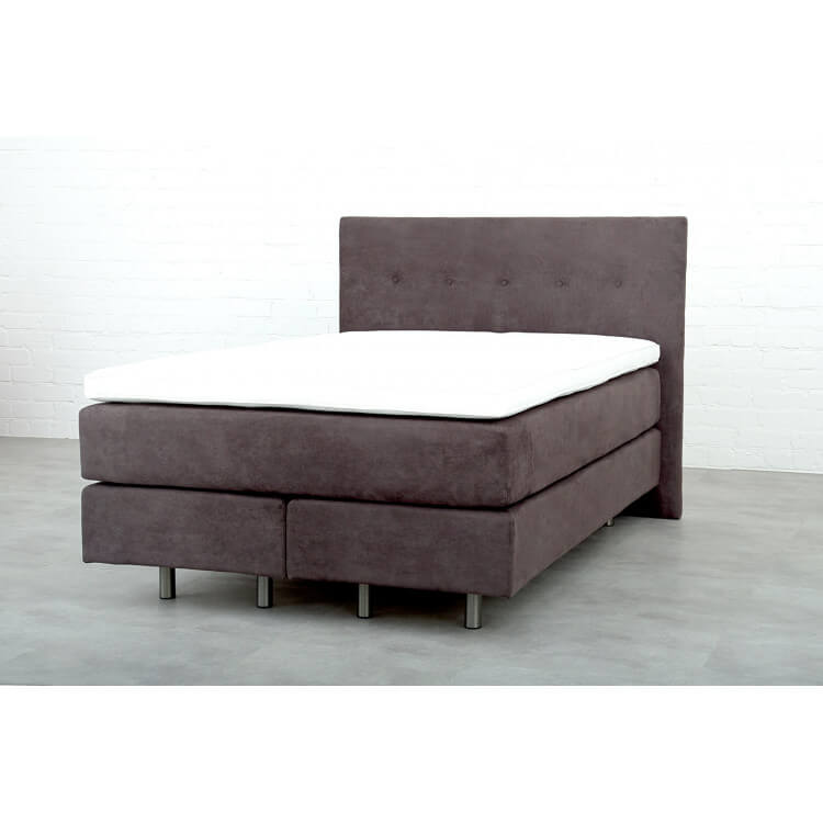 Ensemble literie boxspring fixe contemporain en tissu bleu Alexandre