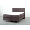 Ensemble literie boxspring fixe contemporain en tissu bleu Alexandre