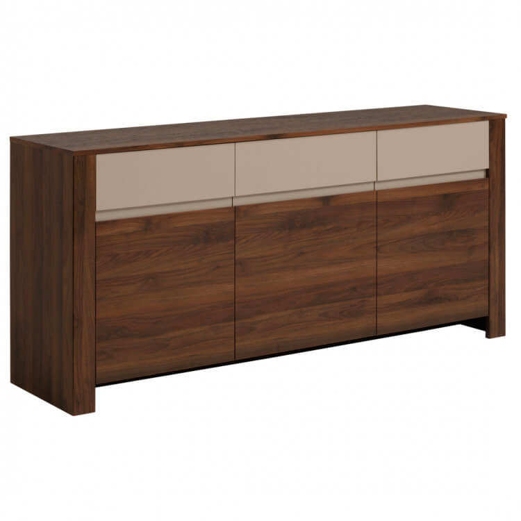 Buffet/bahut contemporain coloris noyer/mastic Santiago