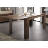 Table de salle à manger contemporaine avec allonge coloris noyer Santiago