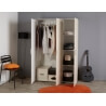 Armoire contemporaine 3 portes blanche/café Gladys