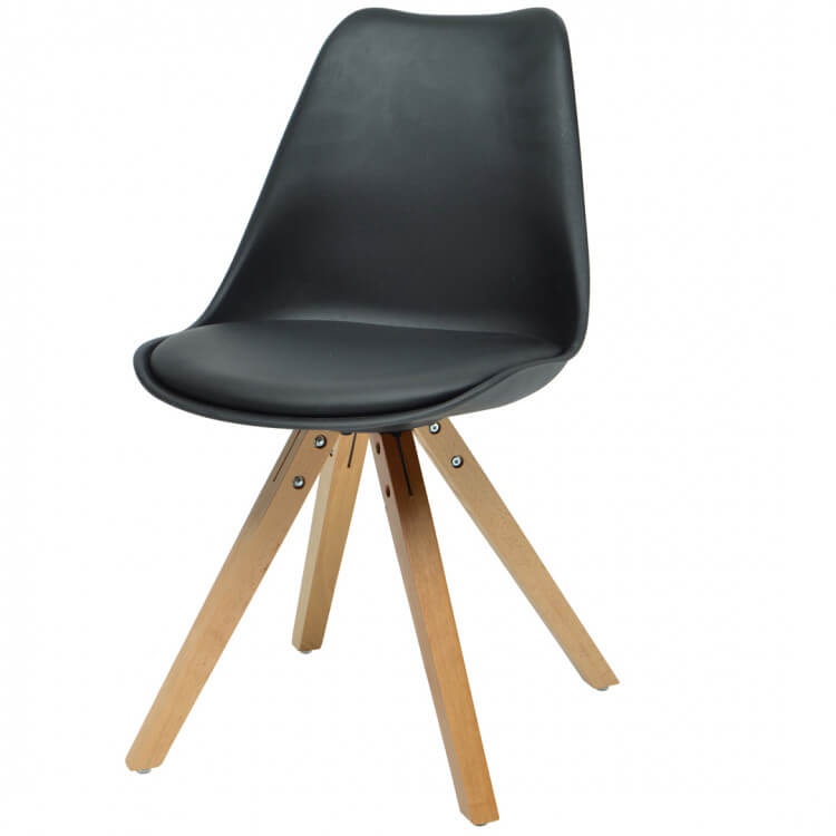 Chaise de salle à manger contemporaine noire (lot de 2) Denver