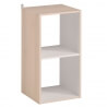 Meuble de rangement 2 compartiments blanc/acacia Lilicube