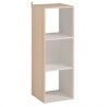 Meuble de rangement 3 compartiments blanc/acacia Lilicube