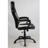 Fauteuil de bureau design en PU noir/blanc Justin