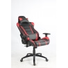 Fauteuil de bureau design en PU noir/rouge Lison