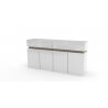 Buffet/bahut design blanc laqué/chêne clair Asia