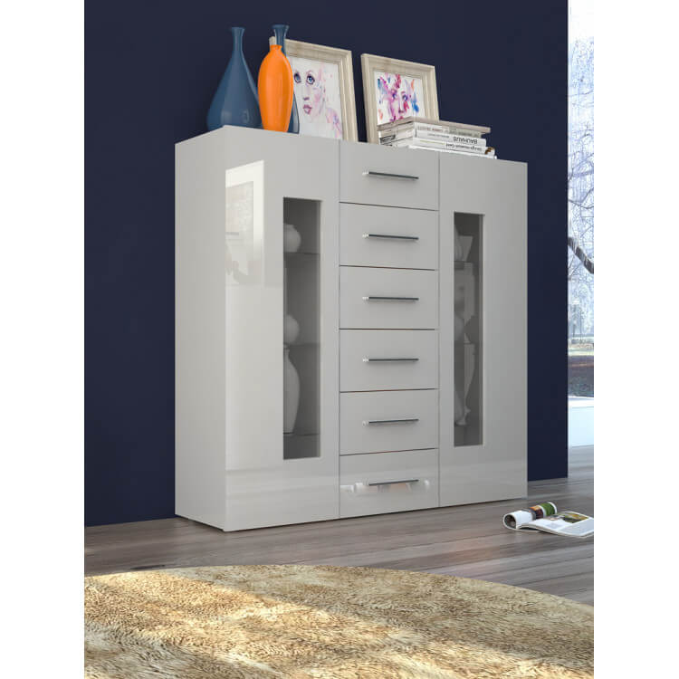 Vaisselier/argentier design laqué blanc Adilah