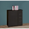 Commode design 1 porte/4 tiroirs coloris graphite Davina