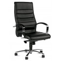 Fauteuil de direction design en cuir noir Varese