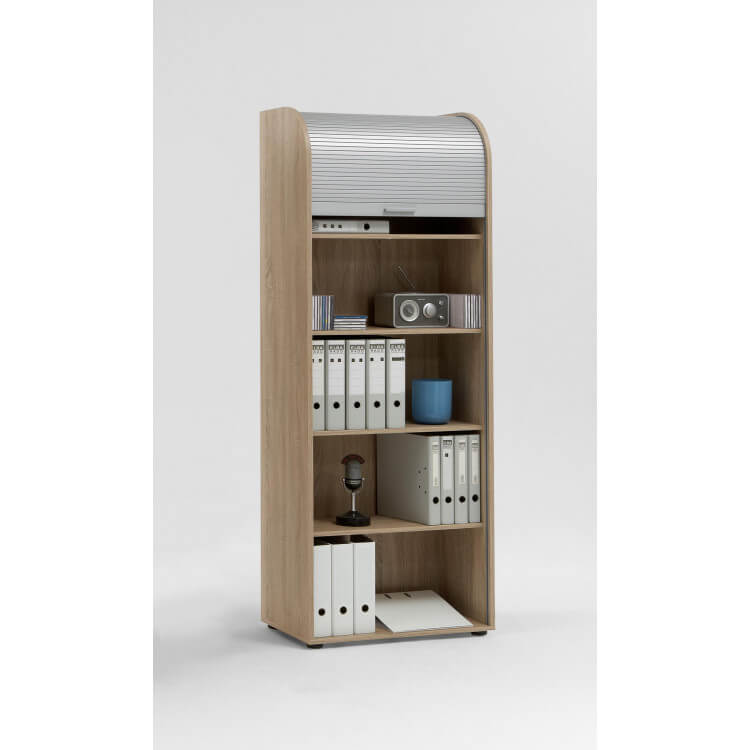 Meuble de rangement de bureau coloris chêne Belma II