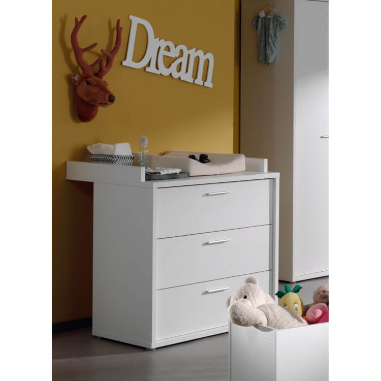Commode à langer contemporaine blanche Michele