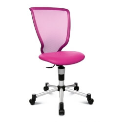 Chaise de bureau enfant design en tissu rose Omega