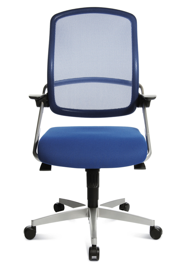 Chaise de bureau design en tissu bleu Isaak