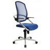 Chaise de bureau design en tissu bleu Isaak