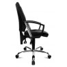 Chaise de bureau design en tissu noir Cheyenne