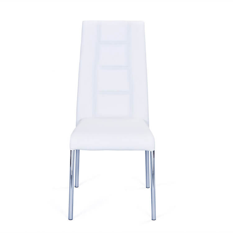 Chaise de salle à manger design en PU blanc (lot de 4) Ariane