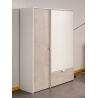 Armoire enfant contemporaine gris loft/blanc Sirocco