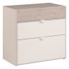 Commode contemporaine 3 tiroirs gris loft/blanc Sirocco