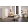 Chambre enfant contemporaine gris loft/blanc Sirocco