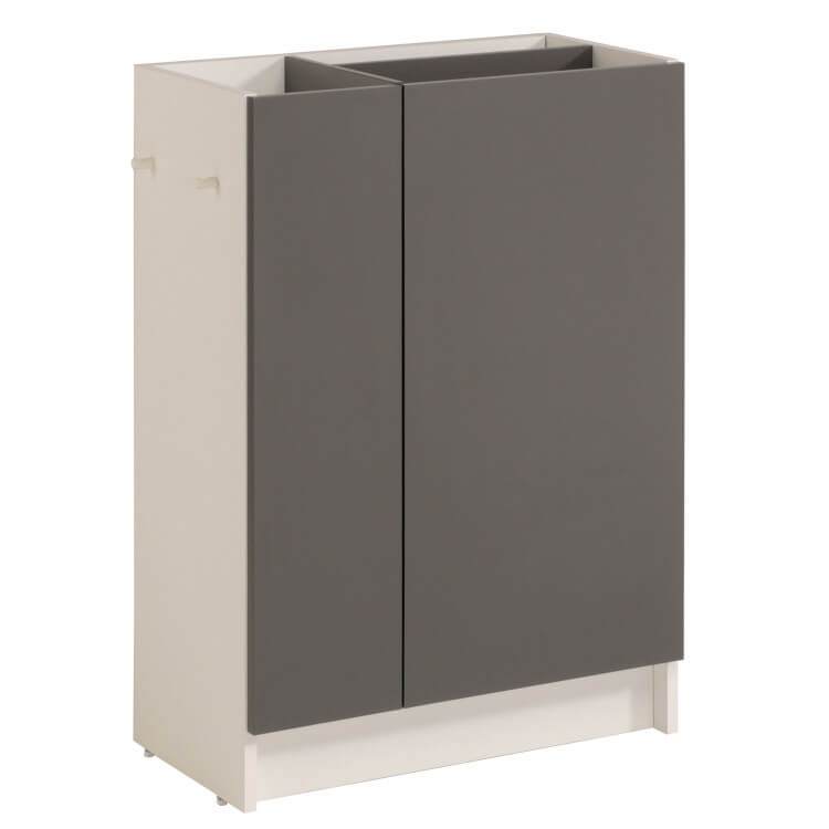 Meuble bas de salle de bain contemporain blanc/gris ombre Angelus