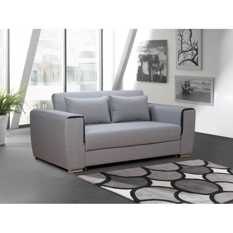 Canapé convertible contemporain en tissu gris Baleare