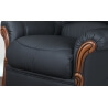 Fauteuil fixe contemporain en cuir noir Cobra