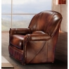 Fauteuil fixe contemporain en cuir marron Firmin