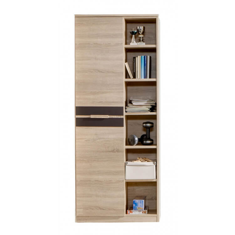 Armoire enfant contemporaine coloris chêne/lave James